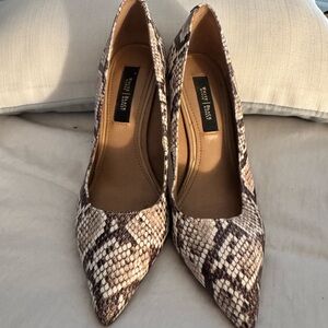 White House Black Market Snakeskin Heels